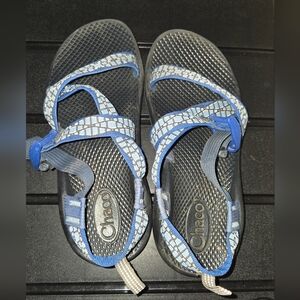 Kids Blue And Black Chacos Size 5